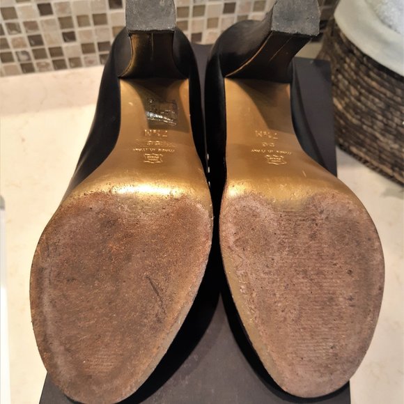 👠Via Spiga black leather open toe pumps heels - Picture 4 of 13